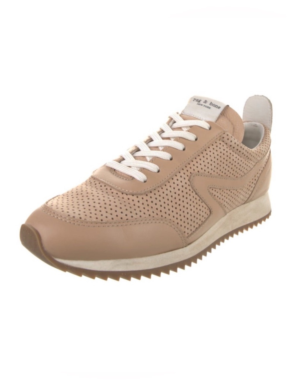 Rag & Bone Sneakers Women’s 38 7.5-8 Retro Runner Perf Leather Pink beige Shoes